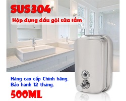 Hộp đựng dầu gội sữa tắm inox sus304 chống rỉ nhà vệ sinh phòng tắm (500ml)